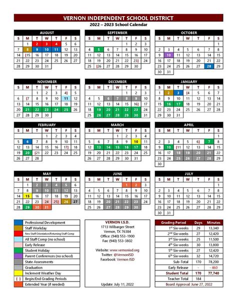 Vernon Isd Calendar